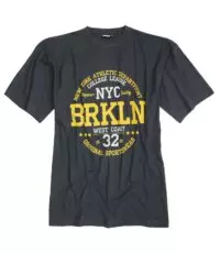 Adamo grote maat t-shirt korte mouw antracietgrijs New York