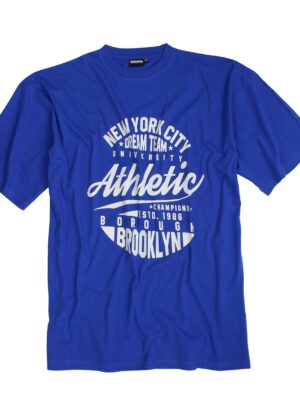 Adamo grote maat t-shirt korte mouw blauw New York