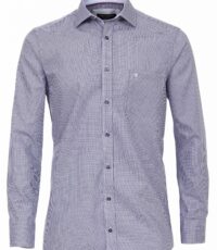 Casa Moda grote maat overhemd lange mouw blauw ruitjes patroon