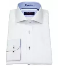 Casa Moda grote maat overhemd lange mouw wit met blauw contrast