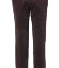 Luigi Morini grote maat stretch ribcord pantalon bruin