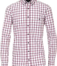 Casa Moda grote maat overhemd lange mouw wit met rood en blauwe ruit
