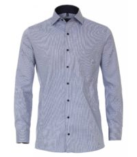 Casa Moda overhemd extra lange mouwlengte7 blauw contrast strijkvrij