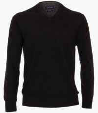 Casa Moda grote maat v-hals trui zwart