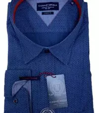 Casa Moda grote maat overhemd lange mouw donkerblauw fantasie patroon