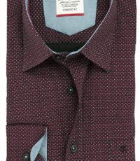 Casa Moda grote maat overhemd lange mouw bordeauxrood fantasie