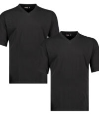 Grote maat t-shirts zwart v-hals