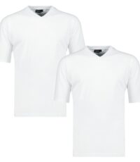 Adamo v-hals t-shirt grote maat wit