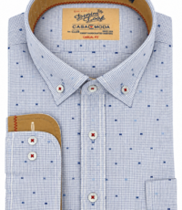 Casa Moda grote maat overhemd lange mouw lichtblauw button down