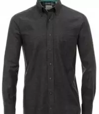 Casa Moda grote maat overhemd lange mouw donkergrijs flanel