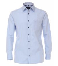 Casa Moda grote maat lange mouw overhemd lichtblauw contrast strijkvrij