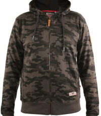 D555 grote maat camouflage sweatvest groen met capuchon