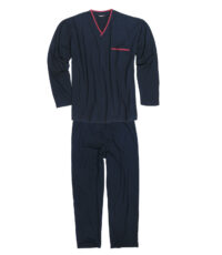 Adamo grote maat pyjama donkerblauw v-hals