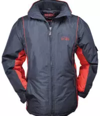 Brigg grote maat winter jack donkerblauw en rood met capuchon