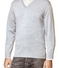 Maerz grote maat trui V-hals lichtgrijs