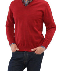 Maerz grote maat trui V-hals brique