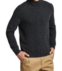 Maerz grote maat col trui bruin merino wol