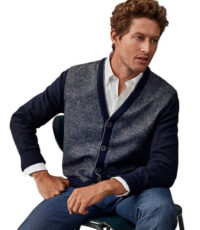 Maerz grote maat vest donkerblauw geruit