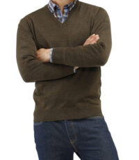 Maerz grote maat v-hals trui bruin