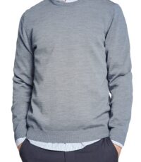 Maerz grote maat trui ronde hals lichtgrijsMaerz grote maat trui ronde hals lichtgrijs