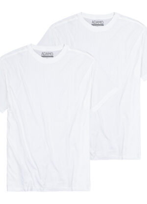 Adamo t-shirt grote maat wit korte mouw ronde hals