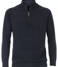 Casa Moda grote maat turtleneck met rits blauw