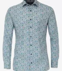 Casa Moda overhemd lange mouw groen blauw paisley patroon