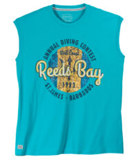 Redfield mouwloos t-shirt grote maat lichtblauw Reeds Bay