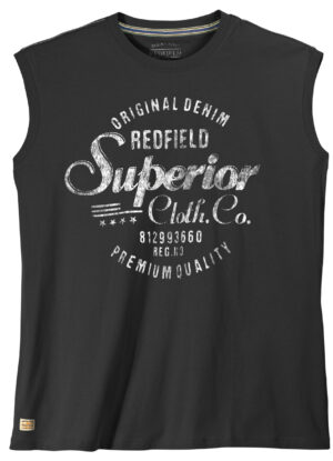 Redfield mouwloos t-shirt grote maat zwart Original Denim
