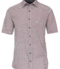 Casa Moda overhemd korte mouw rood, wit en blauw fantasie