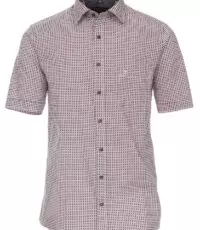 Casa Moda overhemd korte mouw rood, wit en blauw fantasie