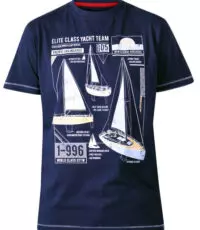 D555 t-shirt grote maat donkerblauw Elite Class Yacht Team