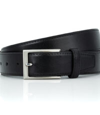 Lindenmann rund lederen extra lange riem 35mm breed zwart