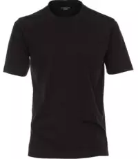 Casa Moda grote maat dubbel pak ronde hals t-shirts zwart