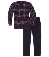 Adamo grote maat pyjama donkerblauw geruit