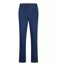 Luigi Morini grote maat chino jeans met elastische band mid bleu