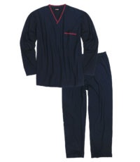 Adamo lengte maat pyjama donkerblauw met v-hals