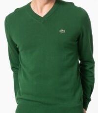 Lacoste grote maat v-hals trui groen