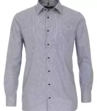 Casa Moda overhemd grote maat lange mouw blauw fijn lengte streepje strijkvrij