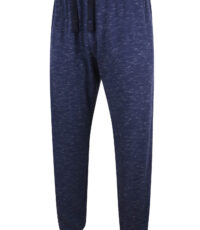 Kam grote maat joggingbroek met boord blauw gemêleerd