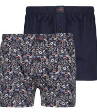 Ceceba grote maat boxershorts blauw en blauw met print