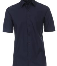 Casa Moda grote maat overhemd korte mouw uni donkerblauw strijkvrij