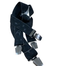 Extra lange bretels zwart paisley motiefje