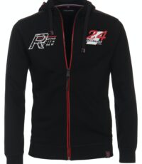 Casa Moda grote maat hoodie sweatjack zwart Racing