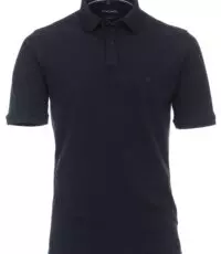 Casa Moda grote maat poloshirt uni donkerblauw stretch