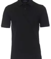 Casa Moda grote maat poloshirt uni zwart stretch