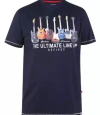 D555 t-shirt grote maat donkerblauw gitaren