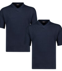 Adamo grote maat t-shirts donkerblauw v-hals