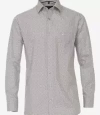 Casa Moda overhemd lange mouw wit bruin en lichtblauw fantasie patroon