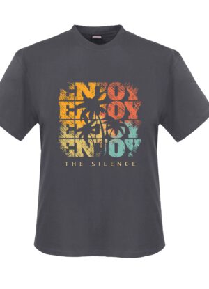 Adamo grote maat t-shirt antracietgrijs Enjoy The Silence